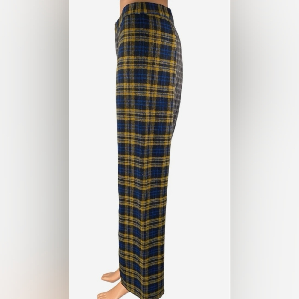 Urban Outfitters Blue and Yellow Dress Pants with Plaid Design Size 0 NWOT - Picture 4 of 6